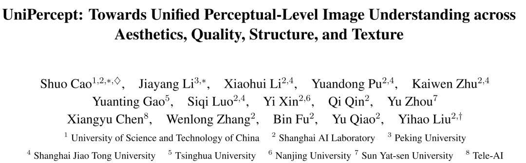 UniPercept 统一图像美学、质量与结构纹理感知